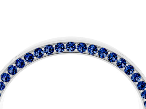 White gold Pavé Round Blue Sapphire Channel Set Band_34