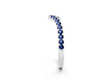 White gold Pavé Round Blue Sapphire Chevron Band with Shared Prong Setting_8