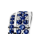 White gold Pavé Round Blue Sapphire Crossover Band with Bead Prong Setting_11