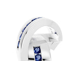 White gold Pavé Round Blue Sapphire Crossover Band with Channel Setting_11