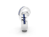 White gold Pavé Round Blue Sapphire Crossover Band with Channel Setting_8