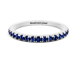 White gold Pavé Round Blue Sapphire Half Eternity Band with Shared Prong Setting_6