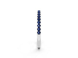 White gold Pavé Round Blue Sapphire Half Eternity Band with Shared Prong Setting_8