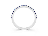 White gold Pavé Round Blue Sapphire Half Eternity Band with Shared Prong Setting_9