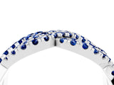 White gold Pavé Round Blue Sapphire Infinity Twist Band with Shared Prong Setting_10