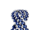 White gold Pavé Round Blue Sapphire Infinity Twist Band with Shared Prong Setting_11