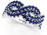 White gold Pavé Round Blue Sapphire Infinity Twist Band with Shared Prong Setting_7