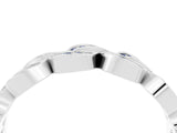 White gold Pavé Round Blue Sapphire Interlocking Eternity Band with Bezel Prong Setting_10