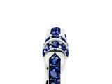 White gold Pavé Round Blue Sapphire Link Band with Bezel Setting_23