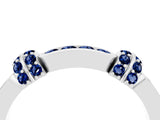 White gold Pavé Round Blue Sapphire Link Band with Bezel Setting_34