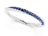 White gold Pavé Round Blue Sapphire Twist Band_7