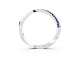 White gold Pavé Round Blue Sapphire Twist Band_9