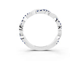White gold Pavé Round Blue Sapphire Twist Eternity Band with Shared Prong Setting_45