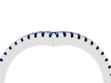 White gold Pavé Round Blue Sapphire V-Shaped Chevron Band with Shared Prong Setting_10