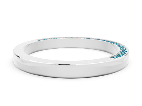 White gold Pavé Round Blue Topaz Channel Set Band_18