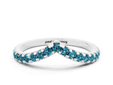 White gold Pavé Round Blue Topaz Chevron Band with Shared Prong Setting_6
