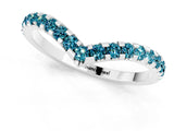 White gold Pavé Round Blue Topaz Chevron Band with Shared Prong Setting_7
