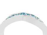 White gold Pavé Round Blue Topaz Crossover Band with Bead Prong Setting_10