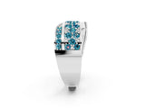 White gold Pavé Round Blue Topaz Crossover Band with Bead Prong Setting_8