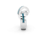 White gold Pavé Round Blue Topaz Crossover Band with Channel Setting_8