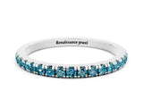 White gold Pavé Round Blue Topaz Half Eternity Band with Shared Prong Setting_6