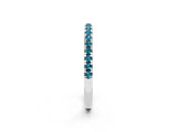 White gold Pavé Round Blue Topaz Half Eternity Band with Shared Prong Setting_8