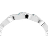 White gold Pavé Round Blue Topaz Interlocking Eternity Band with Bezel Prong Setting_10