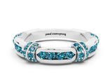 White gold Pavé Round Blue Topaz Link Band with Bezel Setting_18