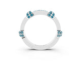 White gold Pavé Round Blue Topaz Link Band with Bezel Setting_21