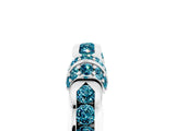 White gold Pavé Round Blue Topaz Link Band with Bezel Setting_35