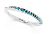 White gold Pavé Round Blue Topaz Twist Band_7