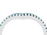 White gold Pavé Round Blue Topaz V-Shaped Chevron Band with Shared Prong Setting_10