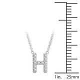 White gold Pavé Round Brilliant Prong Set Initial Pendant 1