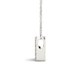 White gold Pavé Round Brilliant Prong Set Initial Pendant 2