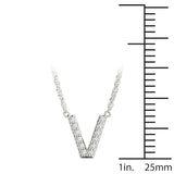 White gold Pavé Round Brilliant V Pendant 1