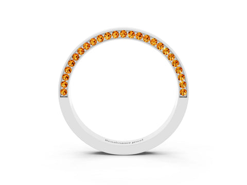White gold Pavé Round Citrine Channel Set Band_21