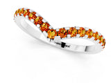 White gold Pavé Round Citrine Chevron Band with Shared Prong Setting_7