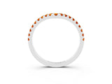 White gold Pavé Round Citrine Chevron Band with Shared Prong Setting_9