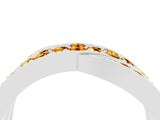 White gold Pavé Round Citrine Crossover Band with Bead Prong Setting_10