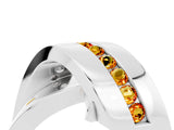 White gold Pavé Round Citrine Crossover Band with Channel Setting_10