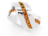 White gold Pavé Round Citrine Crossover Band with Channel Setting_7
