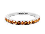 White gold Pavé Round Citrine Half Eternity Band with Shared Prong Setting_6