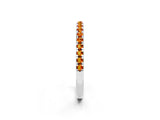White gold Pavé Round Citrine Half Eternity Band with Shared Prong Setting_8