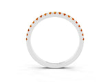White gold Pavé Round Citrine Half Eternity Band with Shared Prong Setting_9