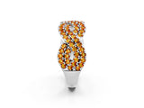 White gold Pavé Round Citrine Infinity Twist Band with Shared Prong Setting_14