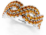 White gold Pavé Round Citrine Infinity Twist Band with Shared Prong Setting_7