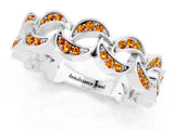 White gold Pavé Round Citrine Interlocking Eternity Band with Bezel Prong Setting_7