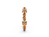 White gold Pavé Round Citrine Link Band with Bezel Setting_20