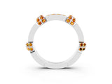 White gold Pavé Round Citrine Link Band with Bezel Setting_21