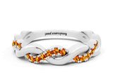 White gold Pavé Round Citrine Twist Eternity Band with Shared Prong Setting_42